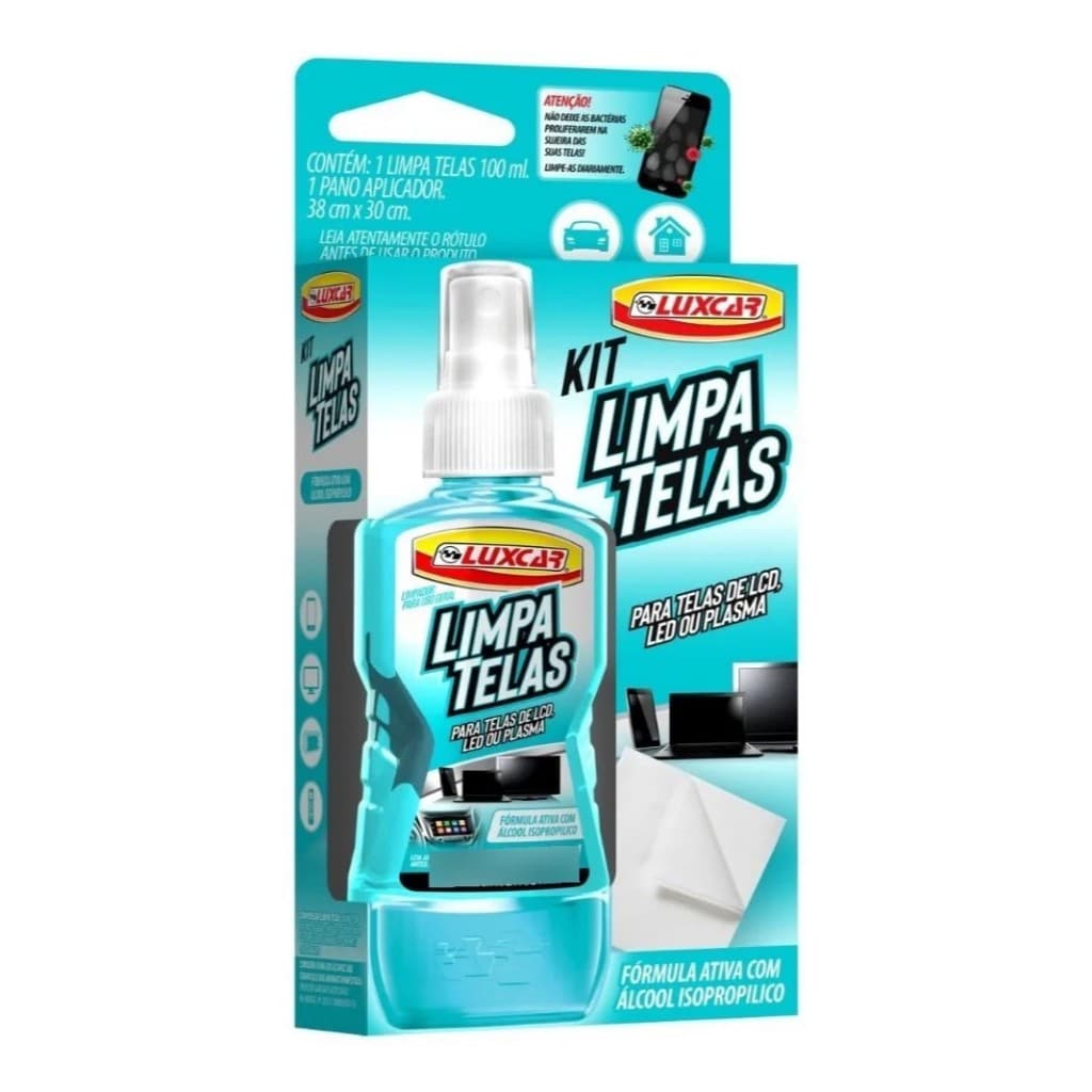 Limpa Telas Notebook Celular Tv Tablet Luxcar 100ml