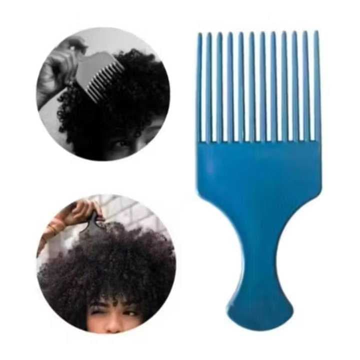 Kit 2 Pentes Garfo Afro Black Power Tamanhos P e G - Para Cabelo Cacheado, Crespo e Volume - Masculino e Feminino