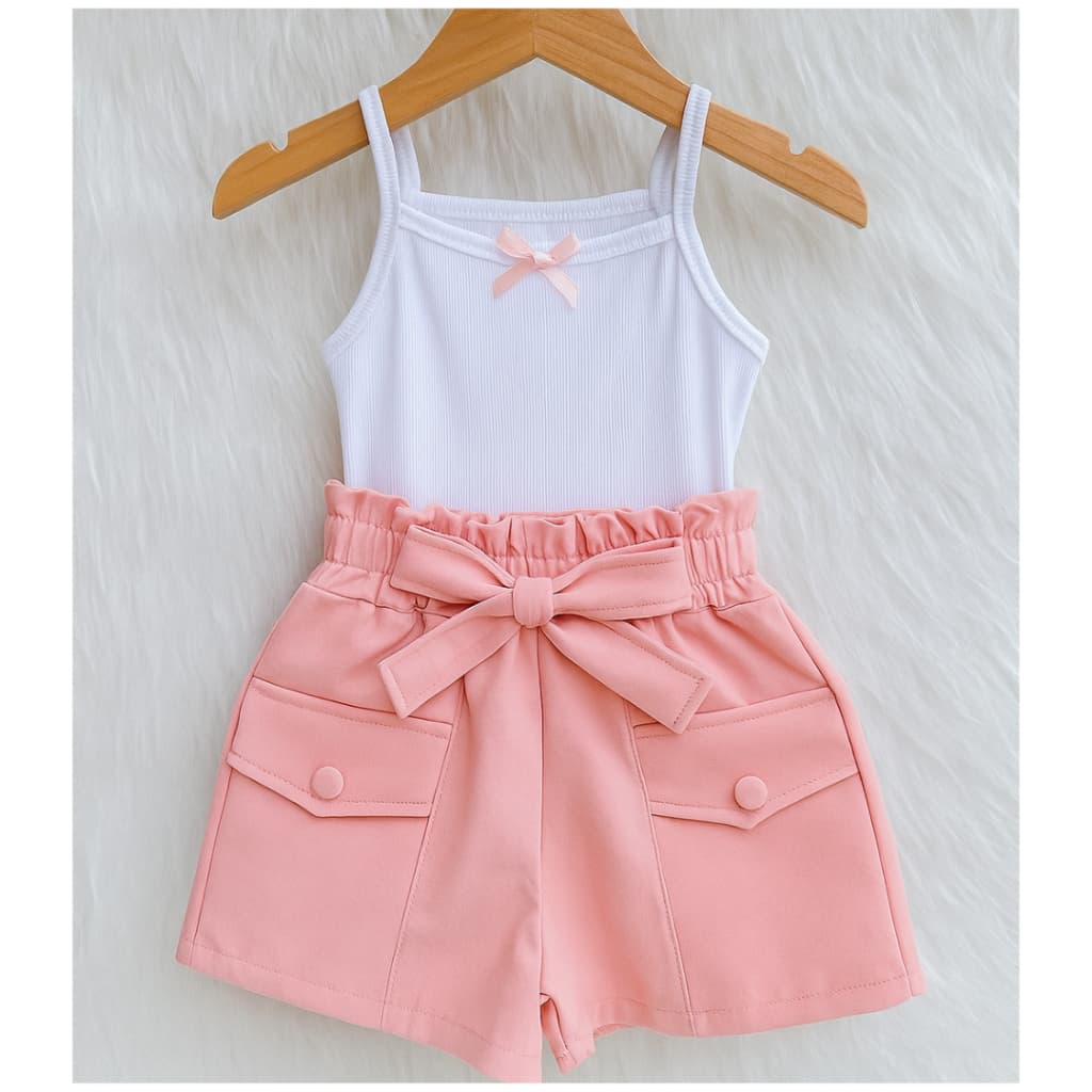 Kit Infantil menina Feminino Regata + Short alfaiataria Moda Menina verão