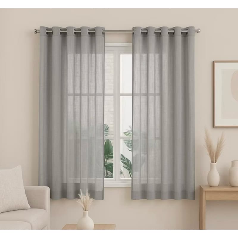 Cortina Moderna Voil de Linho 2m x 1,40 Decoração Para Cozinha Cortina Pequena Promoção