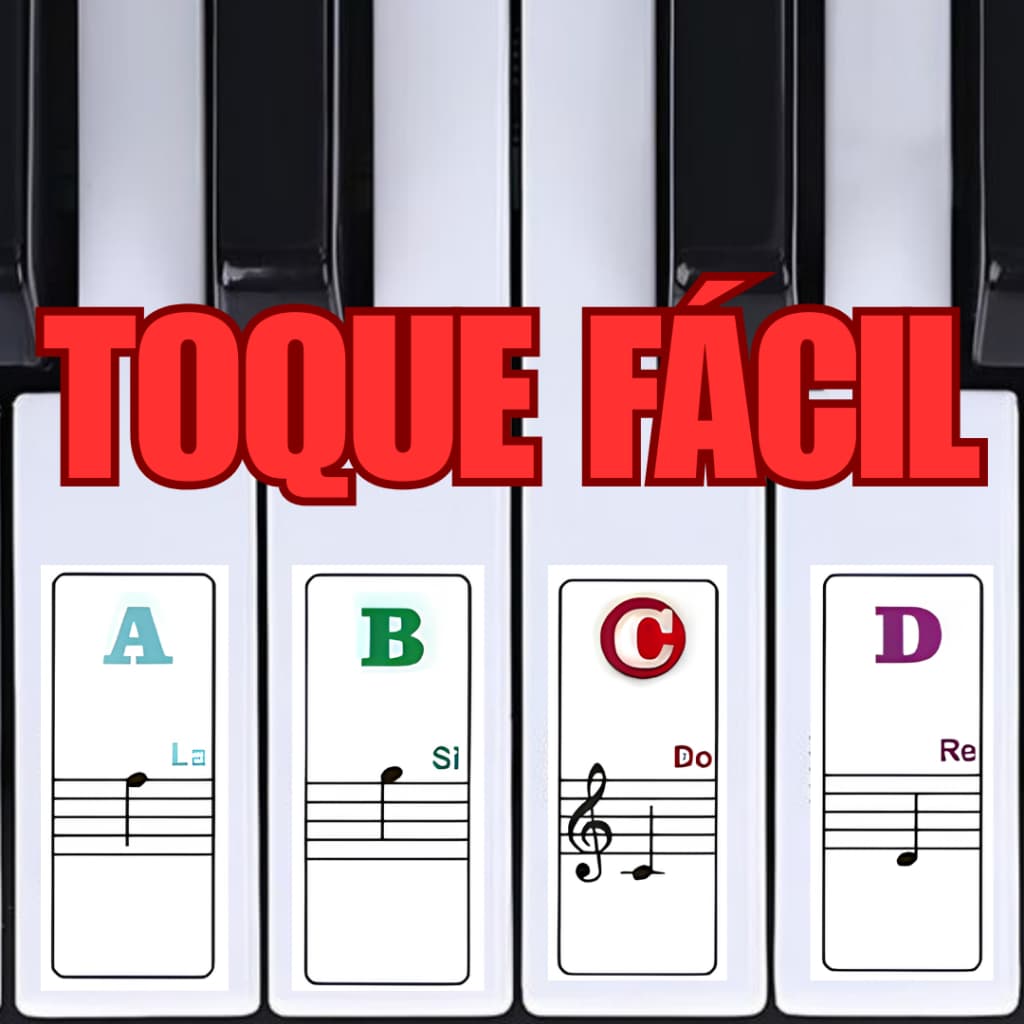 Adesivos Recorte e Cole  Para Teclado de Piano Letras Grandes e Negritos Aprendizagem Iniciantes Fácil
