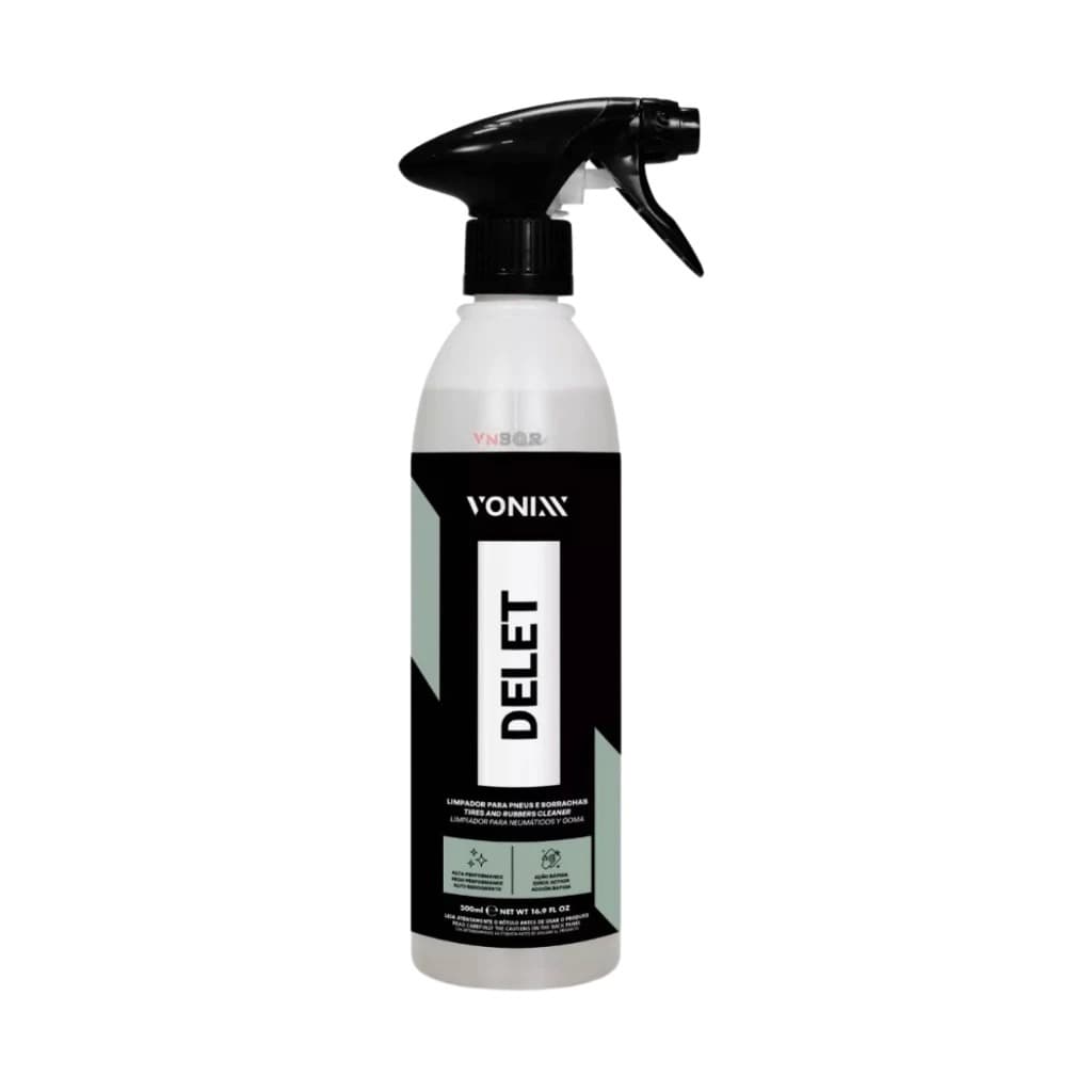 Delet 500ml Vonixx Limpador de Pneus e Borrachas Renovador Lavar Lava Borracha Pneu Deleta a sujeira Tapete de Borracha