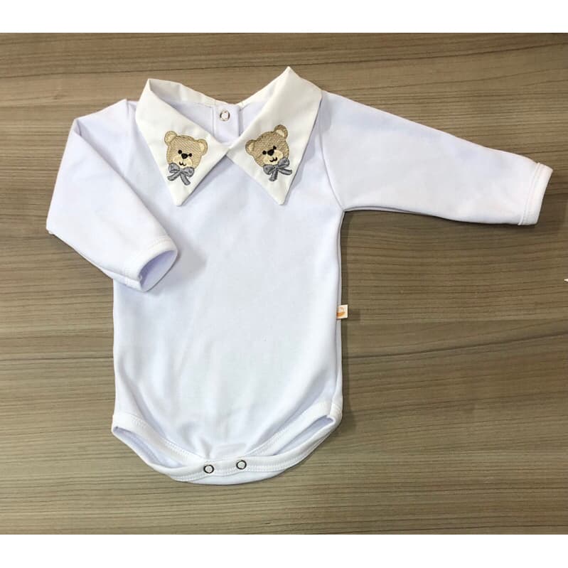 Body para bebê de algodão bordado