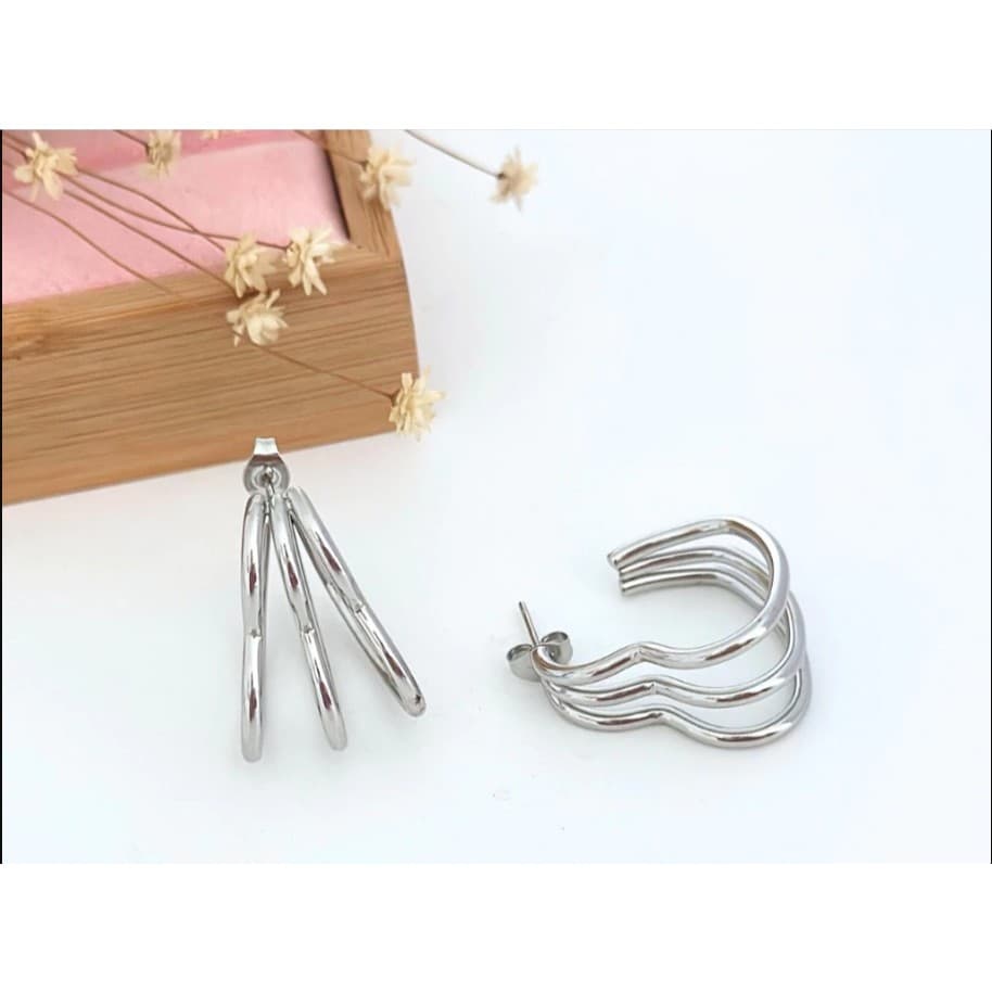 Brinco Argola De Aço Inoxidável Feminino Antialérgico coração