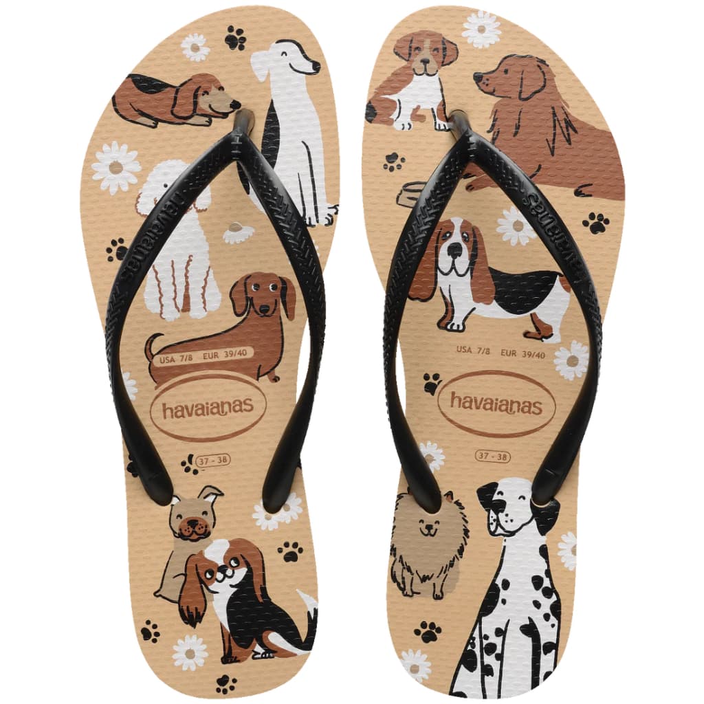 Sandália Havaianas Slim Pets Bege Original - Dogs