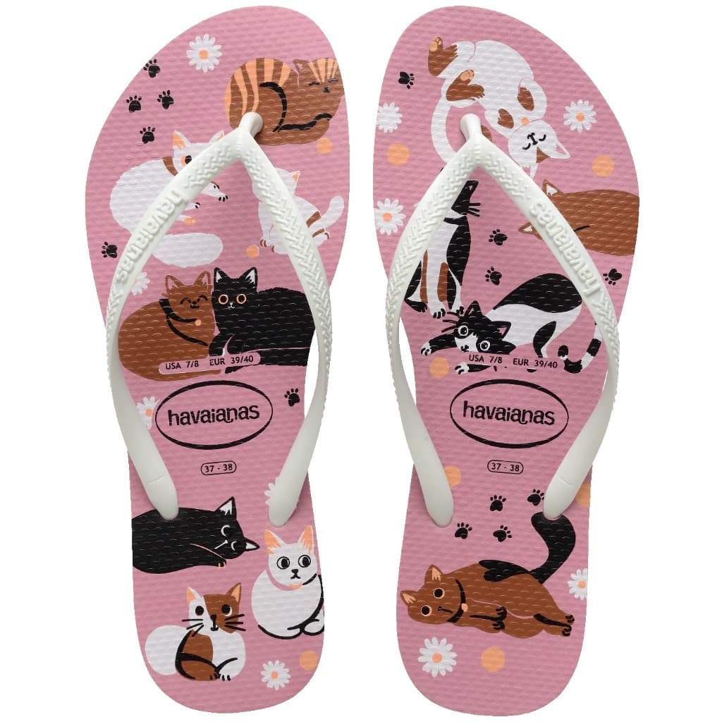 Sandália Havaianas Slim Pets Rosa Original