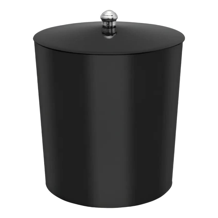 Lixeira  Multiuso Redonda Com Tampa 5 Lt Banheiro Cozinha Preto