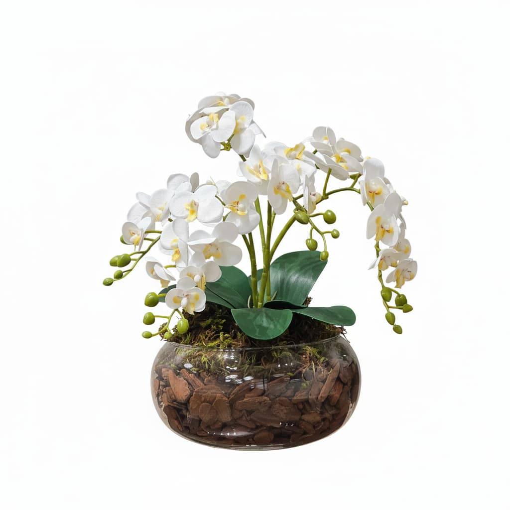 Arranjo Flores Orquidea Artificial Decorativa Centro de Mesa