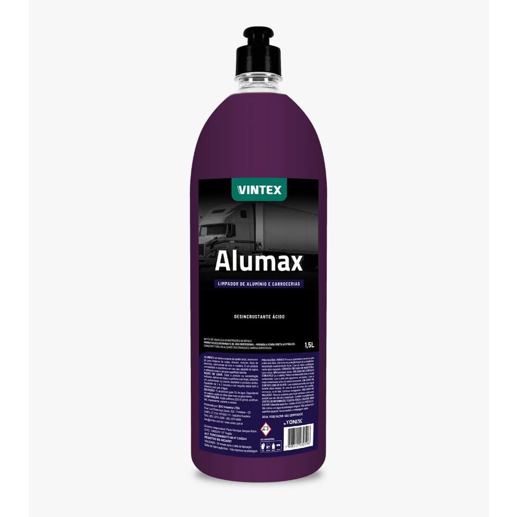 ALUMAX 1,5L desincrustante acido para limpeza de rodas, chassis, motores, baús de alumínio, carrocerias de inox e madeir