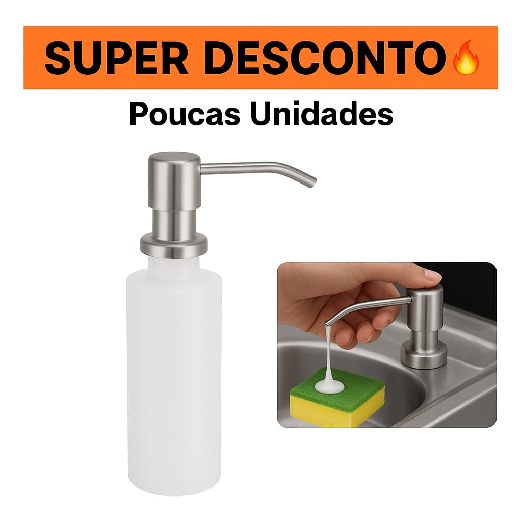Dispenser De Embutir Pia Granito 350ml Porta Detergente Embutido Dosador