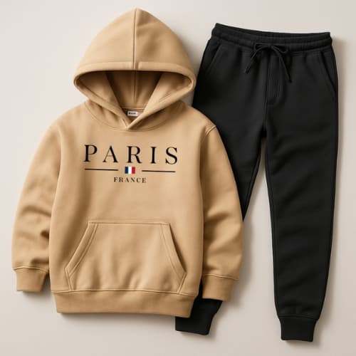 Conjunto Infantil Moletom Canguru Paris Algodão Flanelado Premium Menina Menino