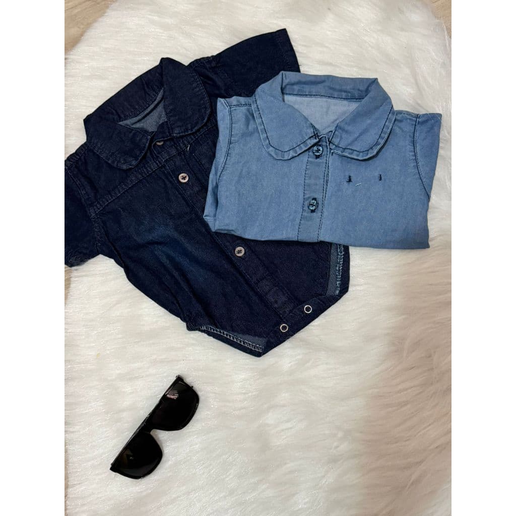 BODY Camisa Jeans Molinho Bebe Confortável Menino 02 a 05 Meses