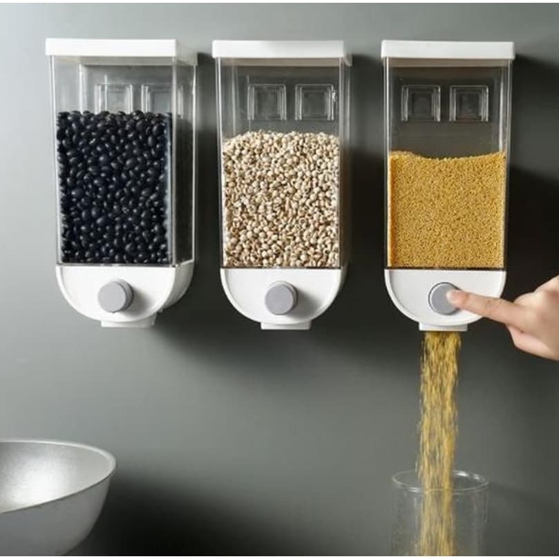 Organizador Dispenser Suspenso Mantimentos Cozinha Cereais Grãos Açúcar Café Farinha Arroz Feijão