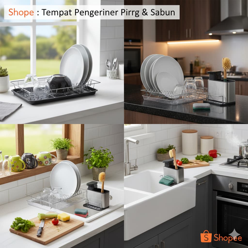 Kit Organizador de Pia Inox + Escorredor de Louça Aramado Ferro – Cozinha Organizada e Funcional