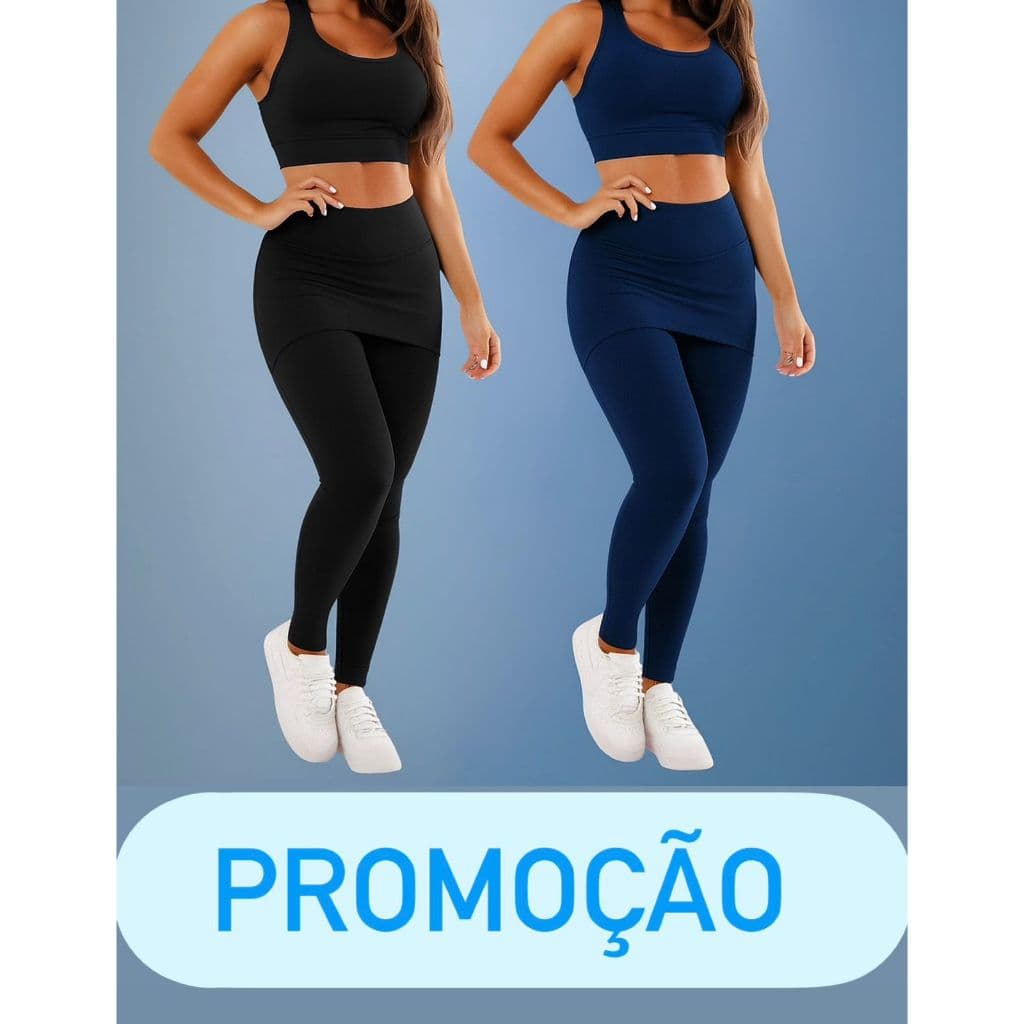KIT 2 Conjunto Legging Tapa Bumbum Roupas Fitness Femininas Para Academia