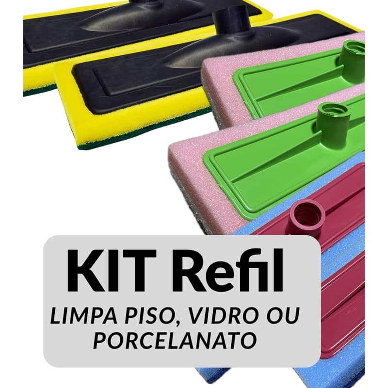 Kit 02 Refil Esponja Abrasivo Esfregão P Rodo Limpa Azulejo / VIDRO / PORCELANATO PROMOÇÃO RELAMPAGO