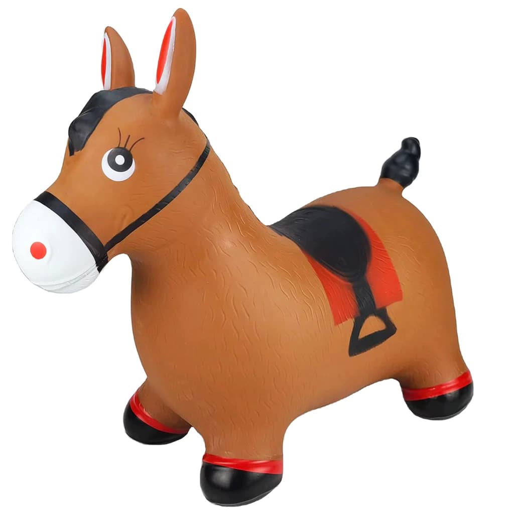 Cavalinho Upa Upa Marrom De Borracha Infantil Inflável Pocoto Pula Pula Brinquedo Burrinho