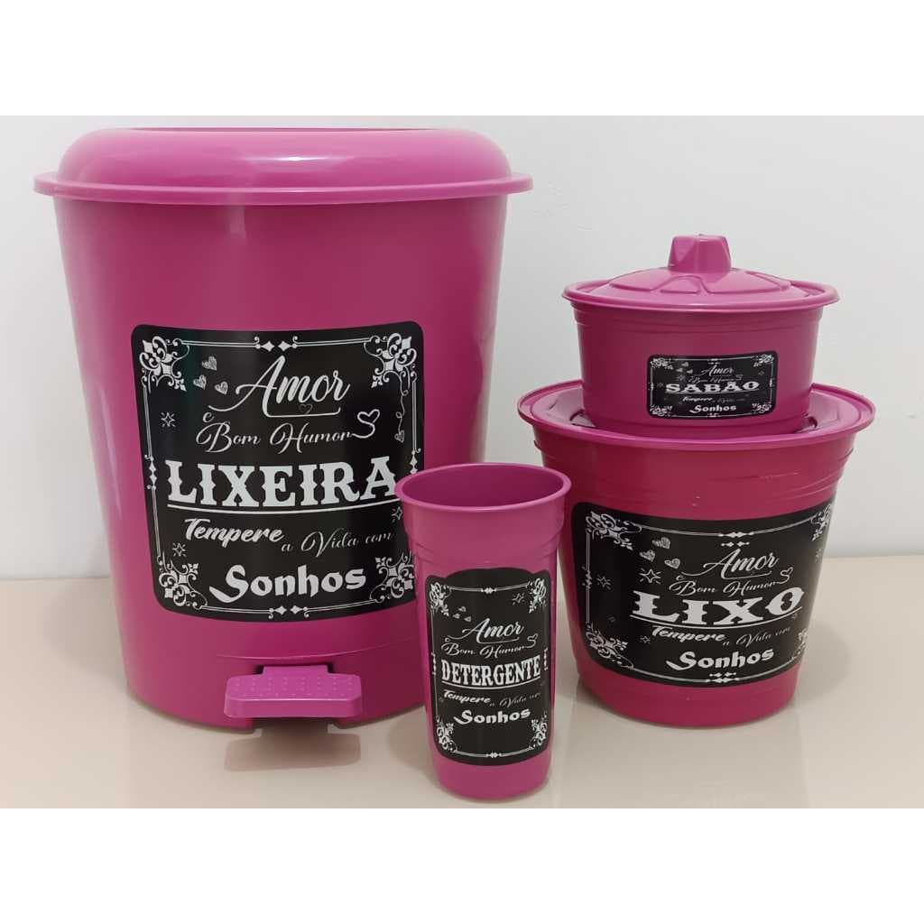 KIT LIXEIRA COM PEDAL 12 LITROS + KIT PIA 3 PEÇAS OFERTA IMPERDÍVEL