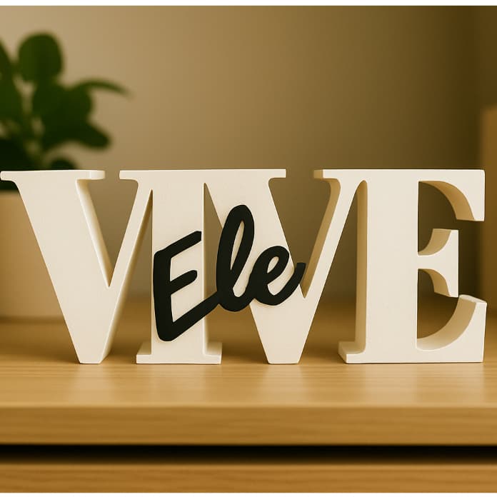 Decoração Frase Letreiro “Ele Vive” - Decoração de Sala, Quarto e Mesa Moderna