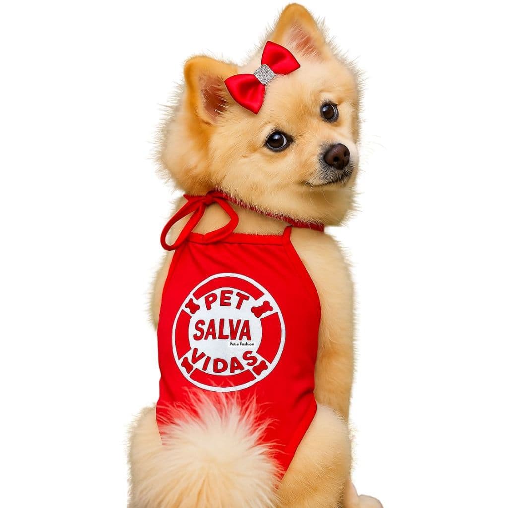 Maiô Pet +lacinho, salva vidas  pet, cães e gatos.