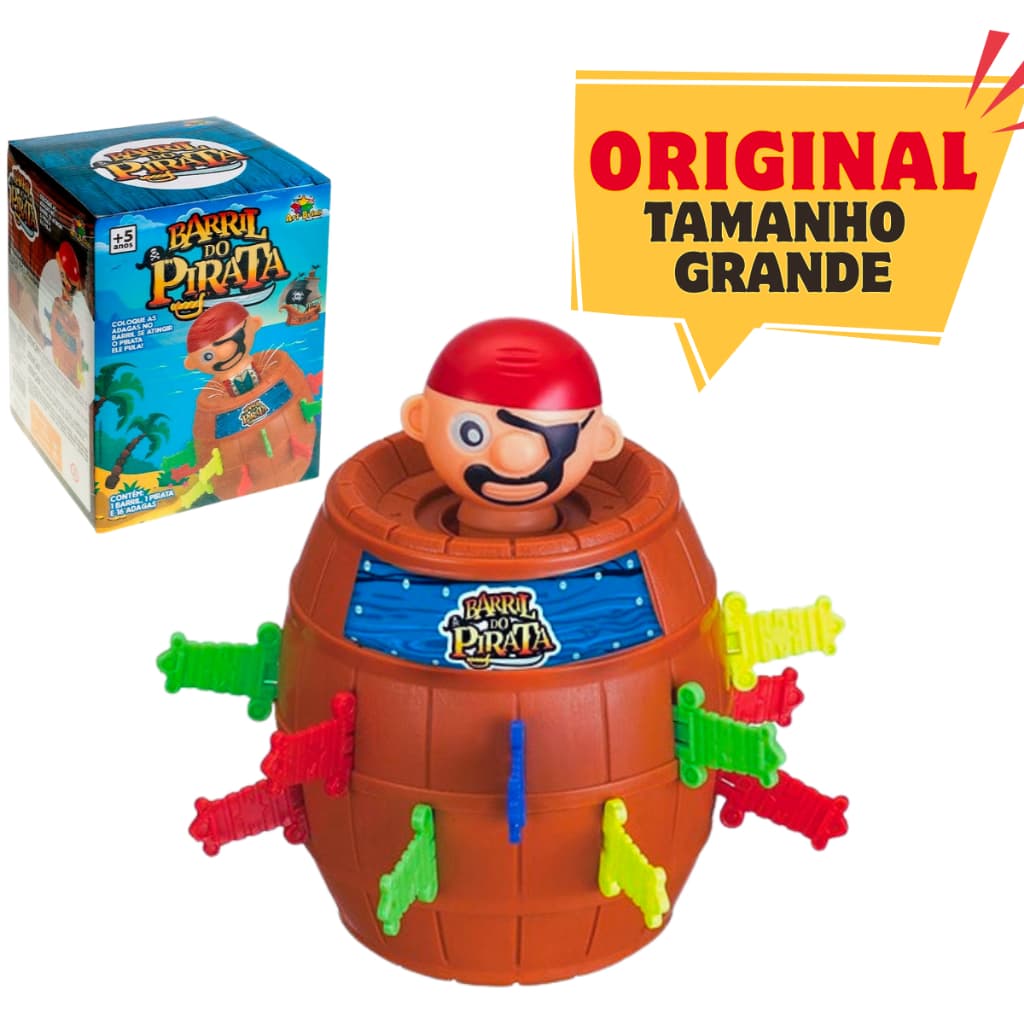 Jogo de Mesa Pula Pirata Original Barril do Pirata Brinquedo Interativo Infantil Adulto Diversão