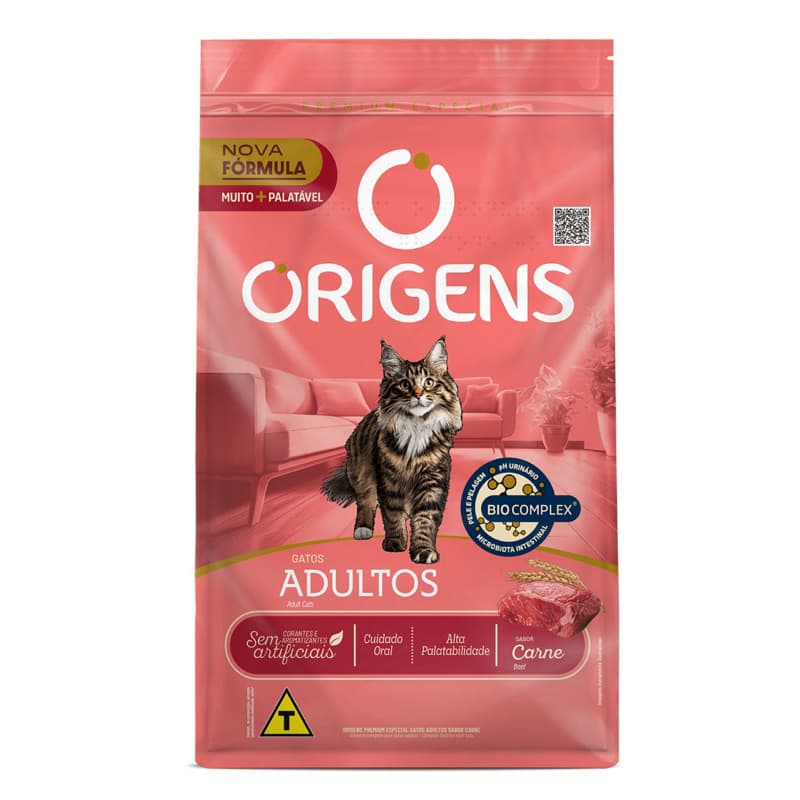 Granel Ração Origens Premium Especial Gatos Adultos Sabor Carne 1 KG