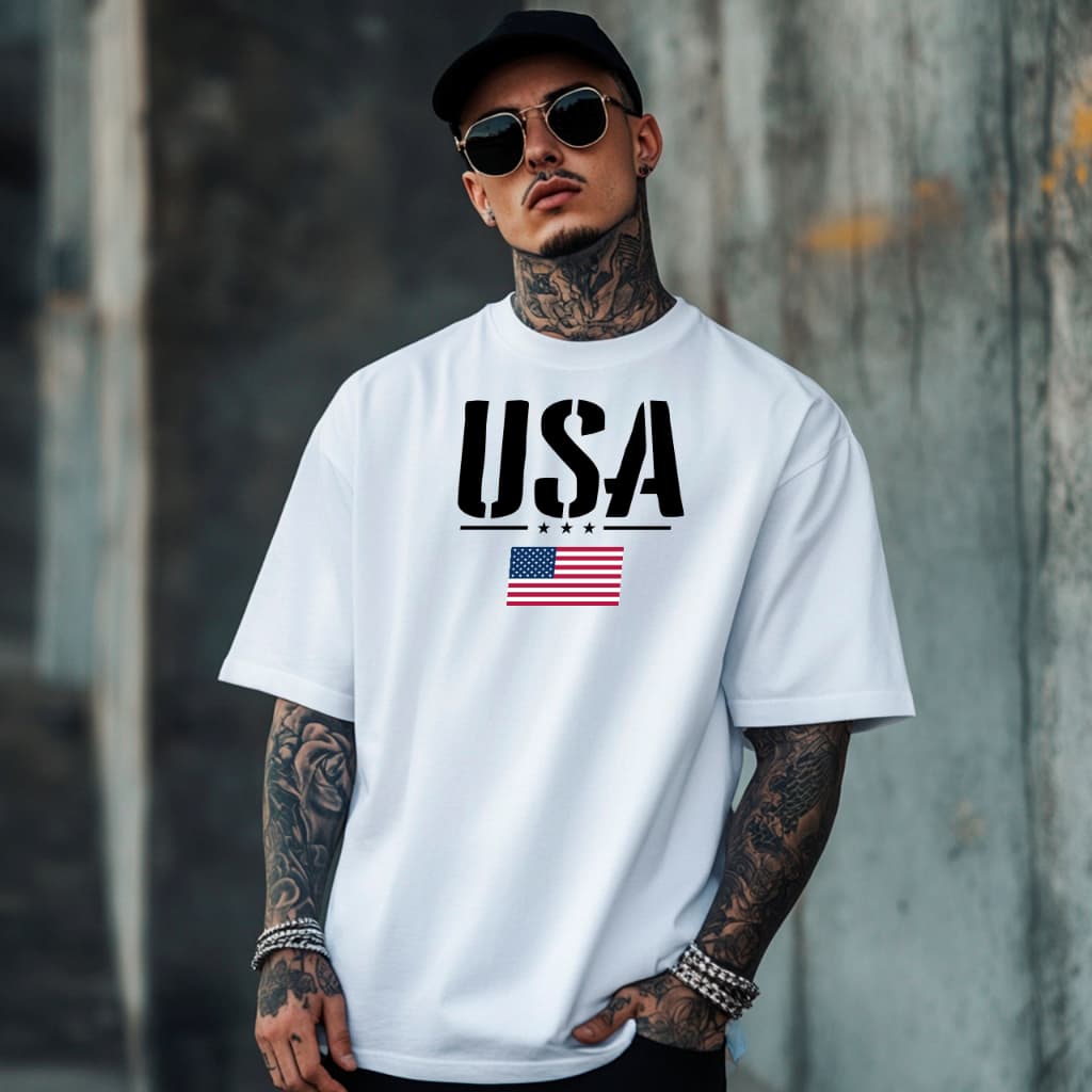 Camiseta Masculina USA AMÉRICA Lançamento 2025 Algodão
