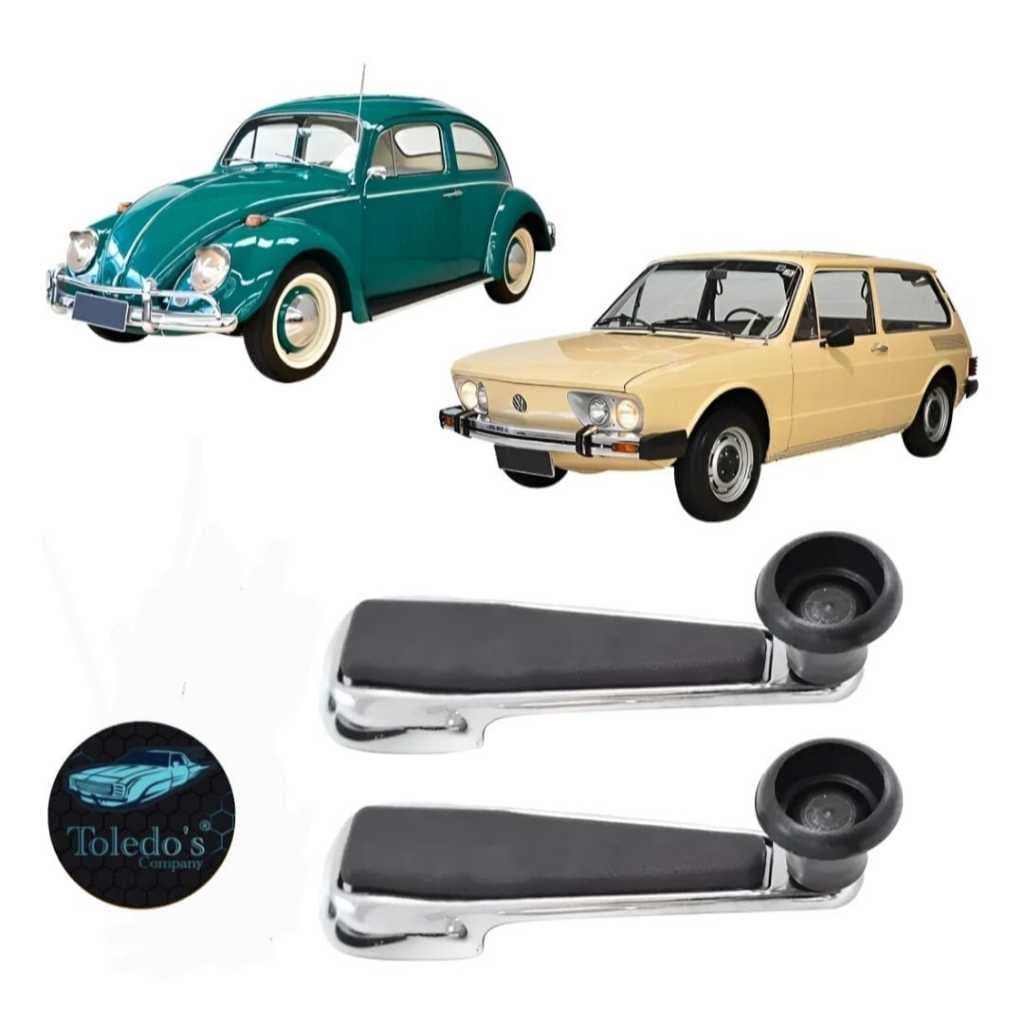 Par Manivelas  do Vidro  Cromada Metal  Fusca / Variant