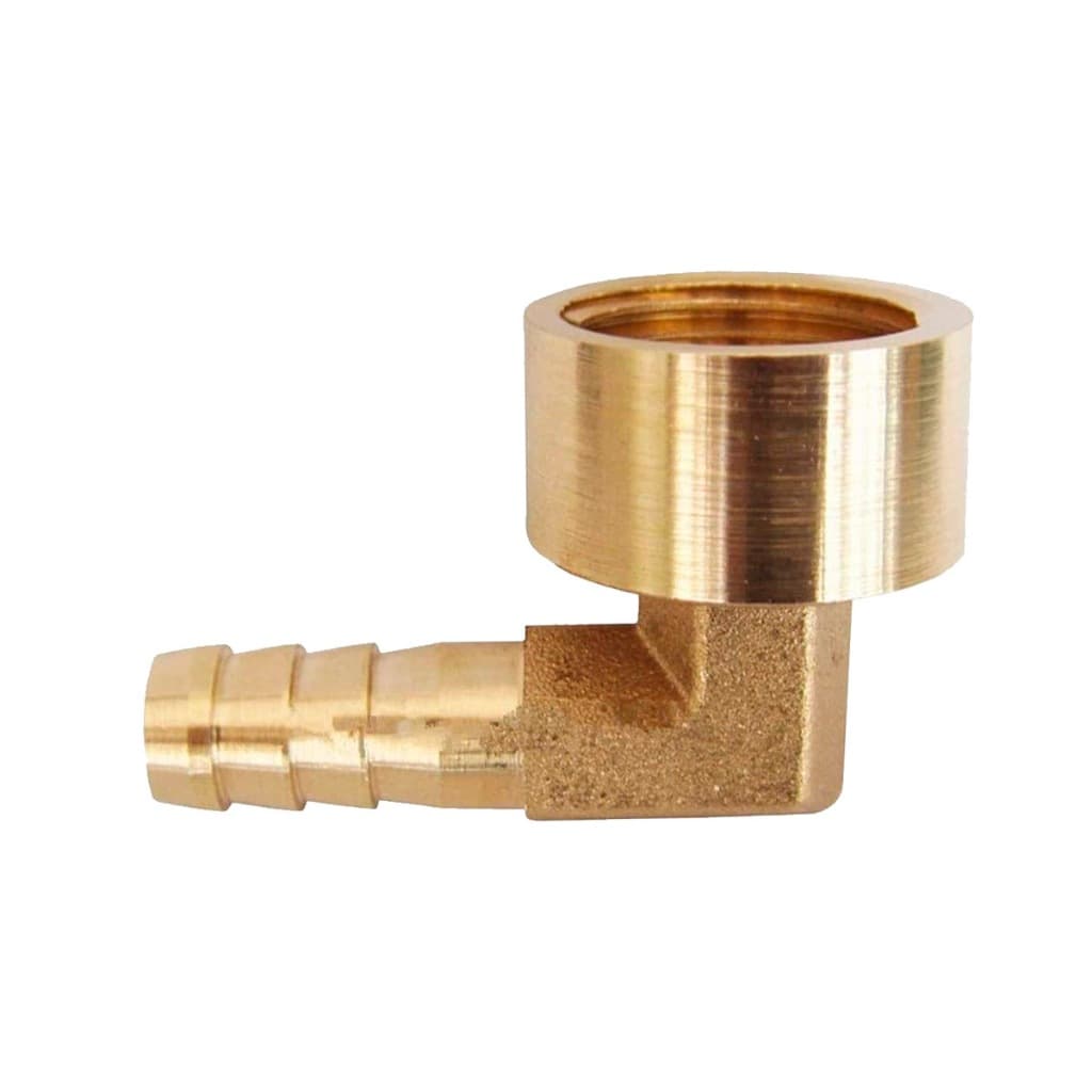 Cotovelo Joelho em Latão para Gás 1/2" Interno x 3/8" Bico de Mangueira Comum