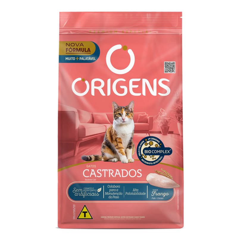 Granel Ração Origens  Premium Especial Gatos Castrados Sabor Frango 1 KG
