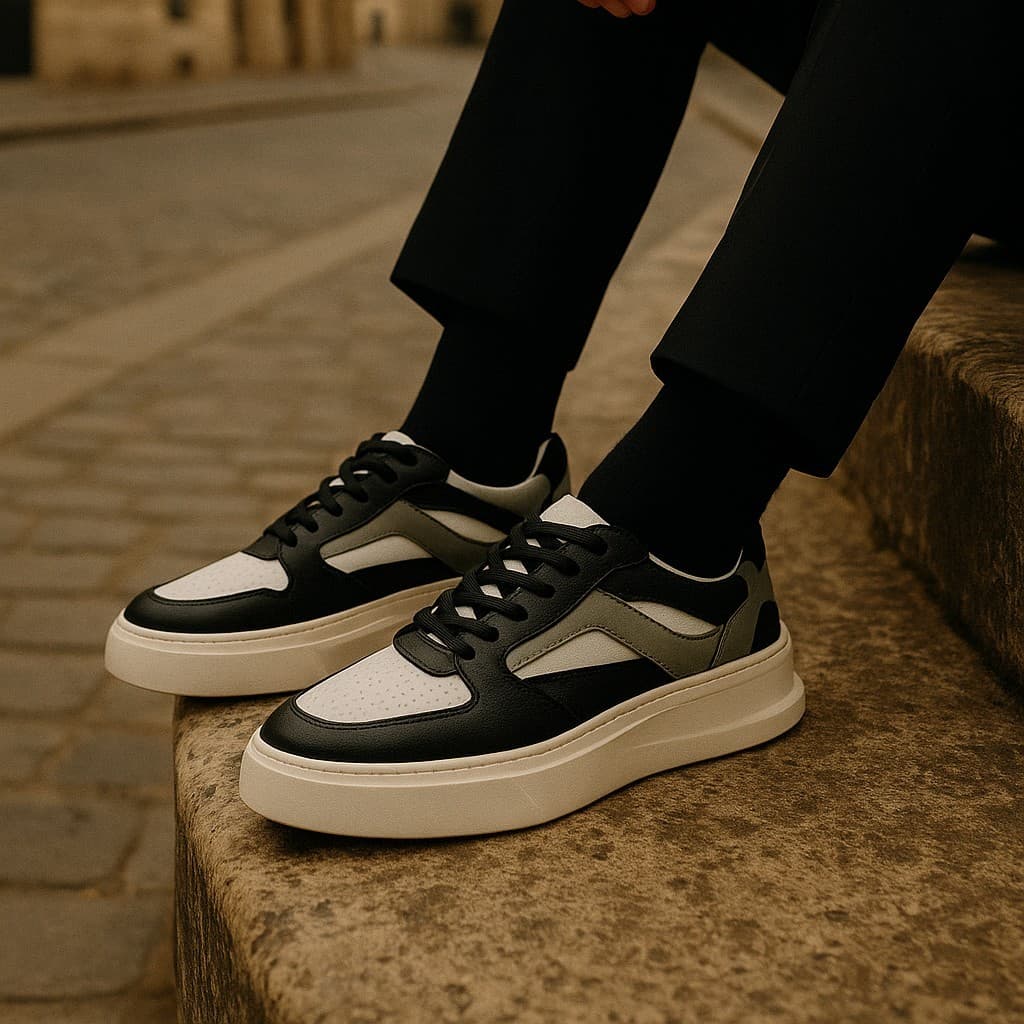 Sapato Masculino Casual Everest Sola Alta Eva 5cm em couro Legítimo
