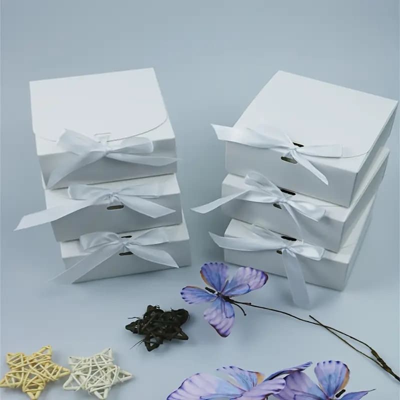 5 caixas para presente BRANCA Tamanho 19x18x5 Cm Lembrancinha