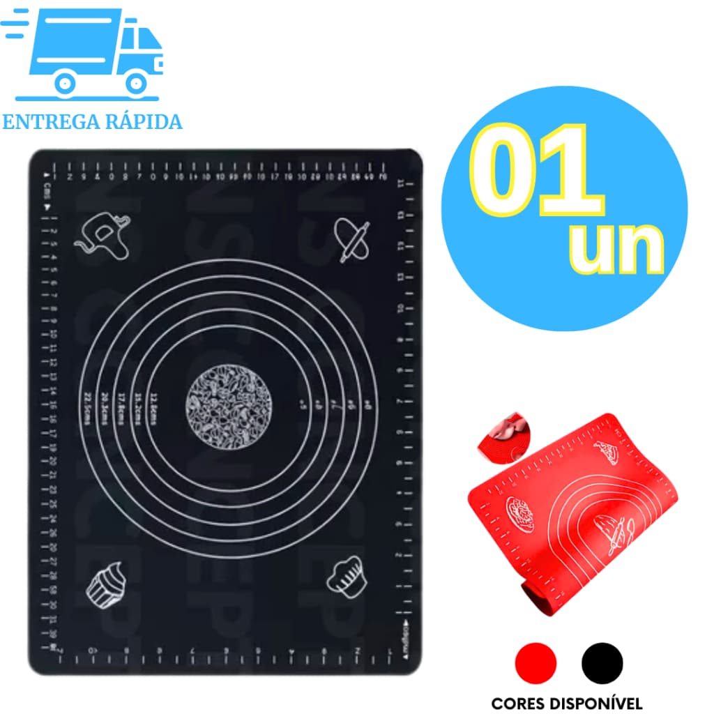 Tapete Culinário de Silicone Profissional para Abrir Massa Assar Grelha Cozinha Multiuso Confeitaria