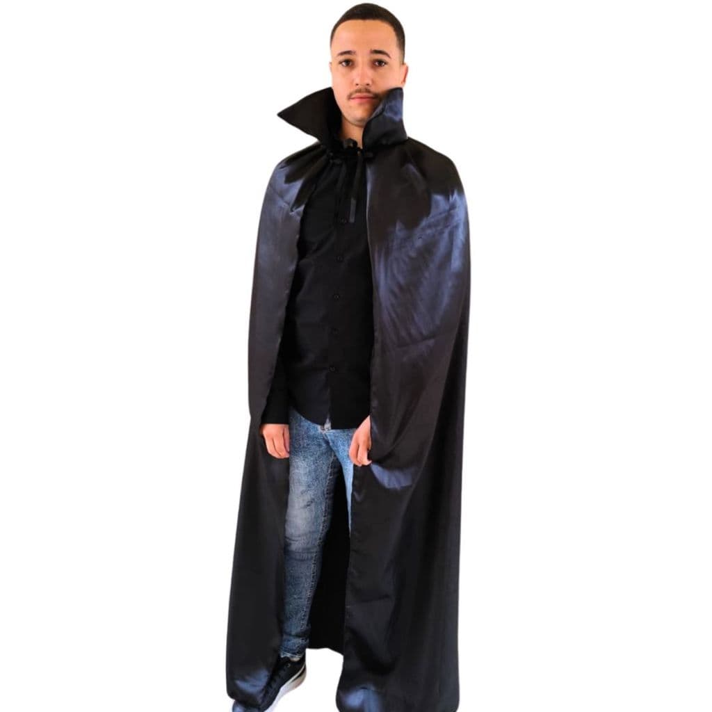 Capa de Cetim com Gola Fantasia Hallowen Bruxa e Vampiro