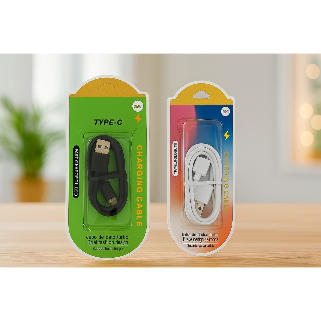 kit carregador tipo c e iphone  carrega rapido duas unidades uma branca e a outra preta promoção