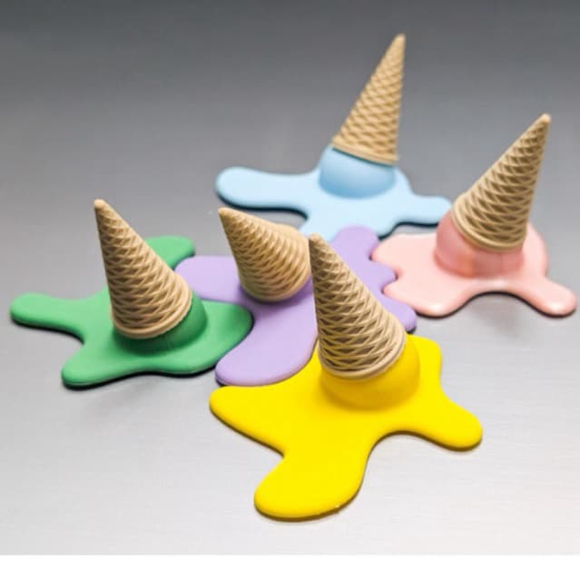 Imã decorativo sorvete derretido impressão 3D