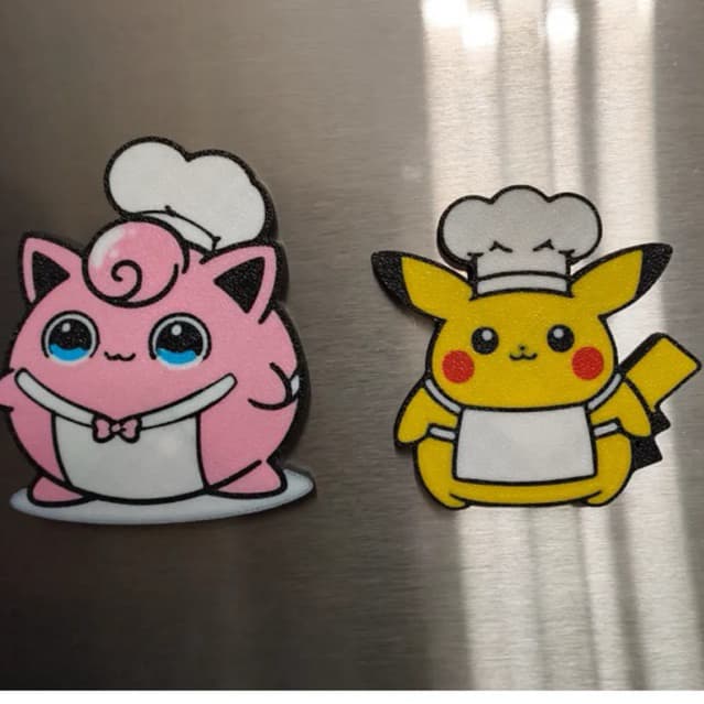 Kit Imã de geladeira Pikachu e Jigglypuff fofinhos 3D