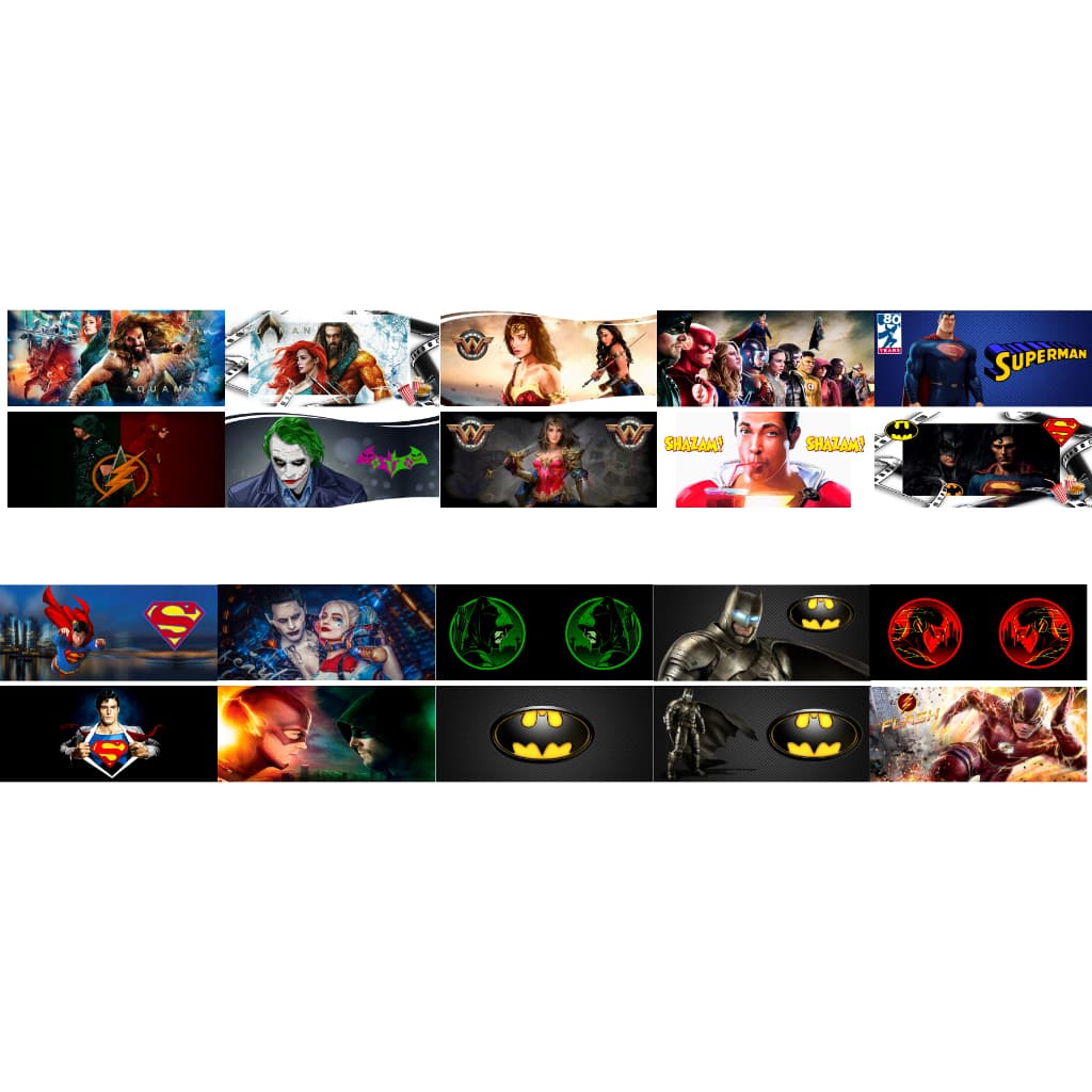 40 Estampas Prontas sublimação Super Heróis Dc Comics Superman Batman Arrow Flash Muler Maravilha Shazan