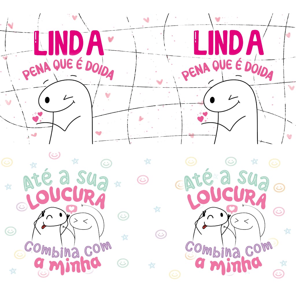 Pack 36 Estampas Prontas Impressas Sublimaticas Dia da Amiga Flork Meme