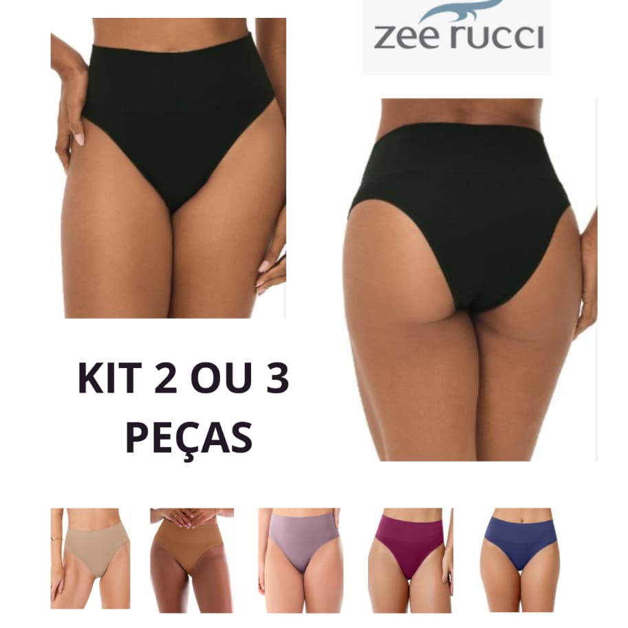 KIT Calcinha Tanga Cós Alto Zee Rucci Pós Parto Cós Largo Duplo