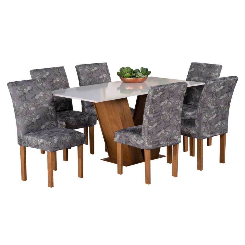 Kit capa de cadeira 06 un Estampada Floral Bicho Para Mesa de Jantar Alto Luxo