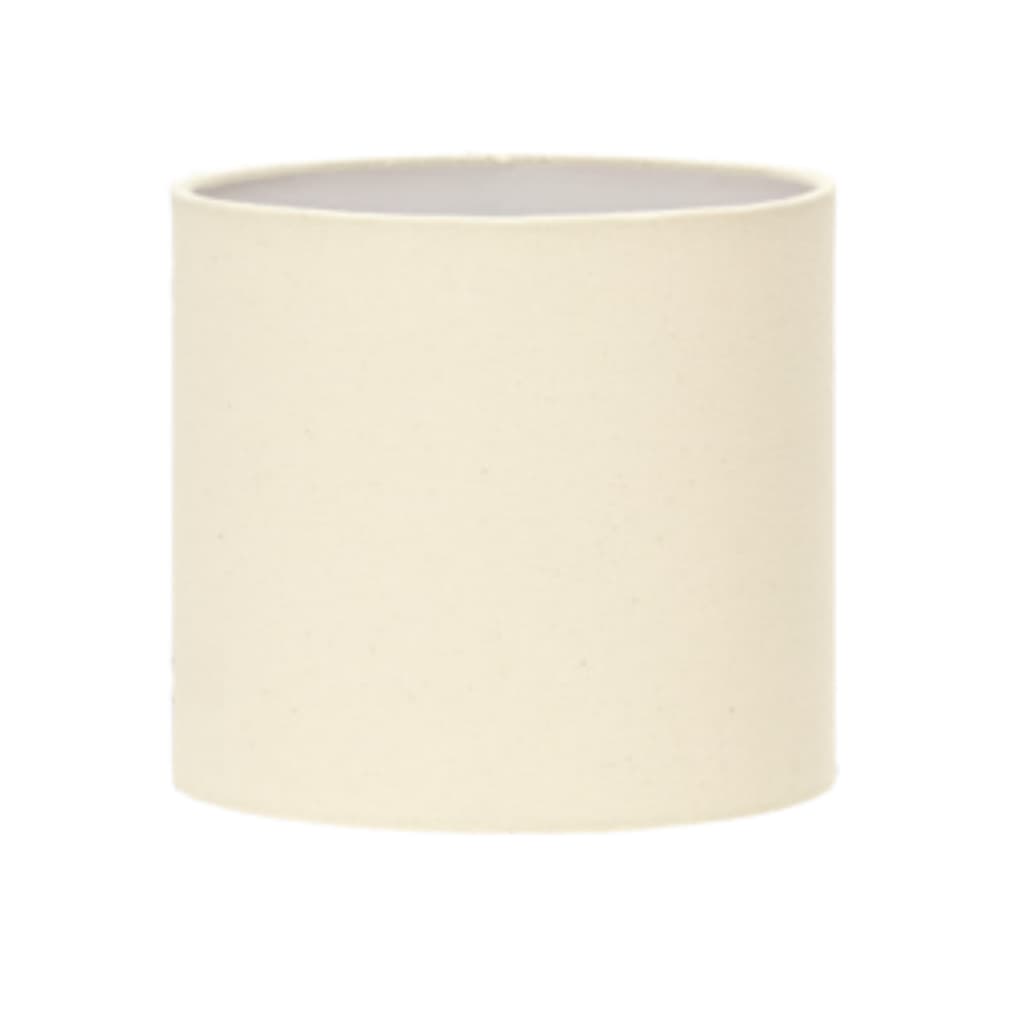 Cupula Cilindrica Baixa Para Abajur De Mesa Revestida Com Tecido Algodão Cru 16x16x15cm