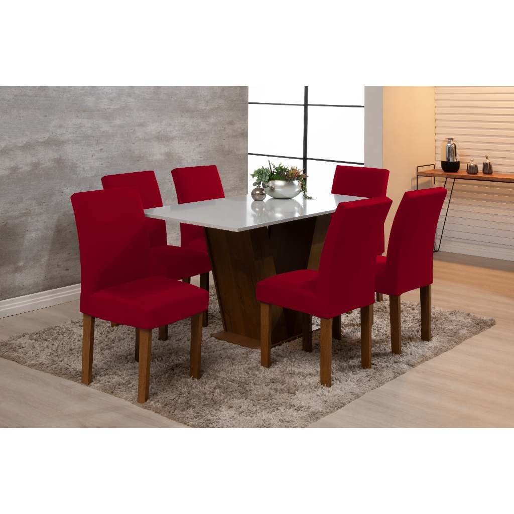 Kit 08 Capas de Cadeira Lisa Modernas Proteção Completa Decoração Sala de Jantar