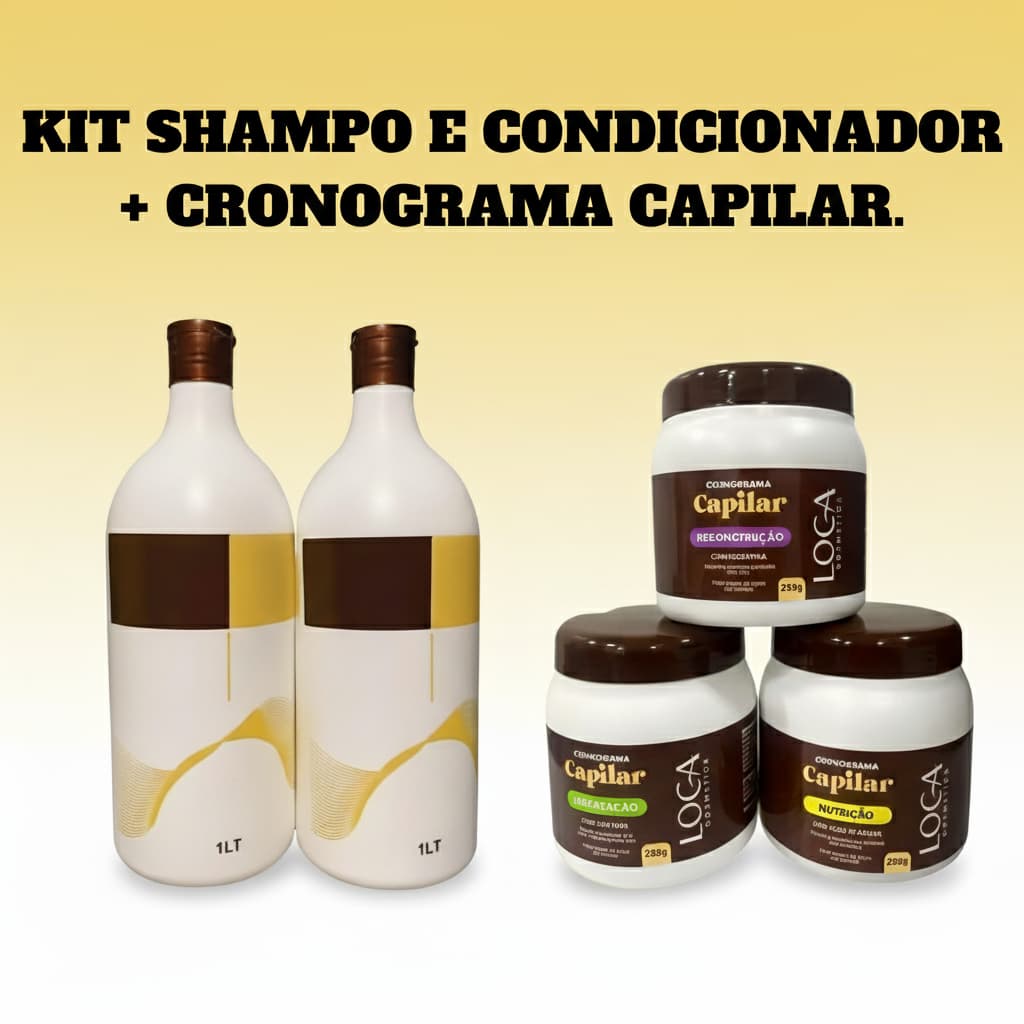 Kit Shampoo e Condicionador + Cronograma Capilar Hidratação/ Nutrição/ Reconstrução