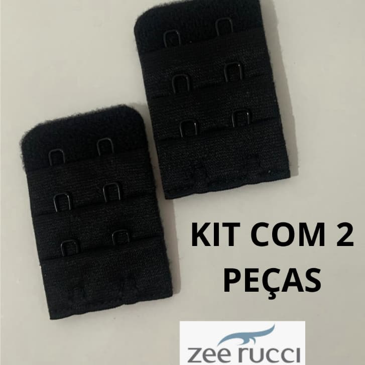 Kit 2 Extensor Para Sutiã 2 Gancho 3 Fileira Zee Rucci 4,5 CM X 3 CM