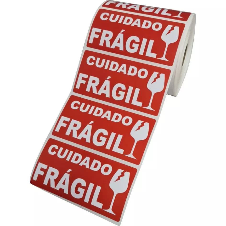 Etiqueta Adesiva Cuidado Frágil 100x50mm 1000 unid