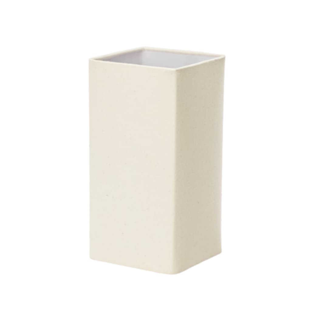 Cupula Retangular Para Abajur De Mesa Revestida Com Tecido Algodão Cru 12x12x20cm