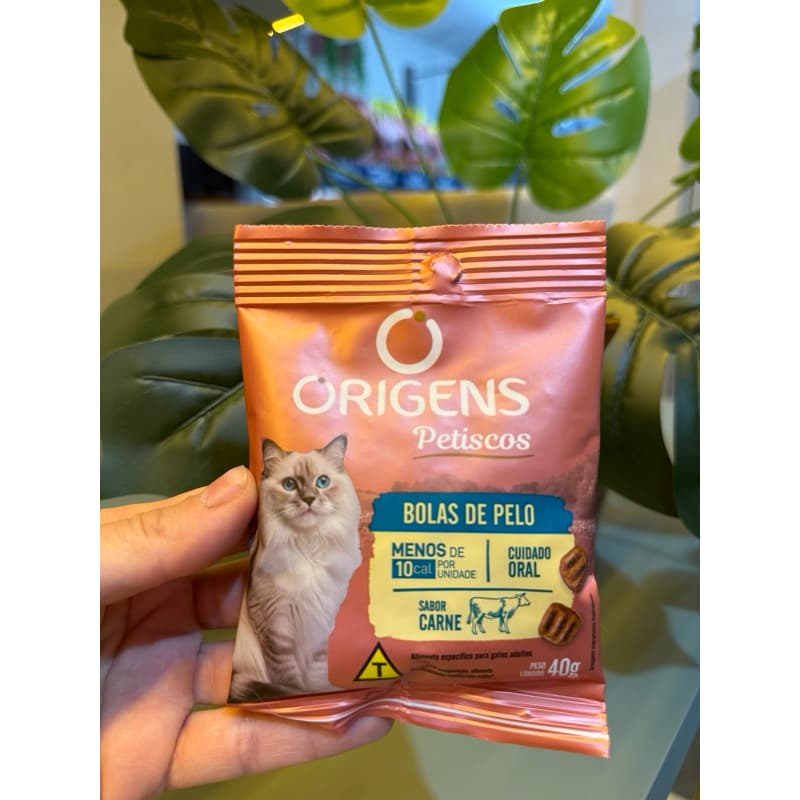 PETISCO Origens Premium Especial Petiscos Bolas De Pelo Gatos Adultos Sabor Carne 40g