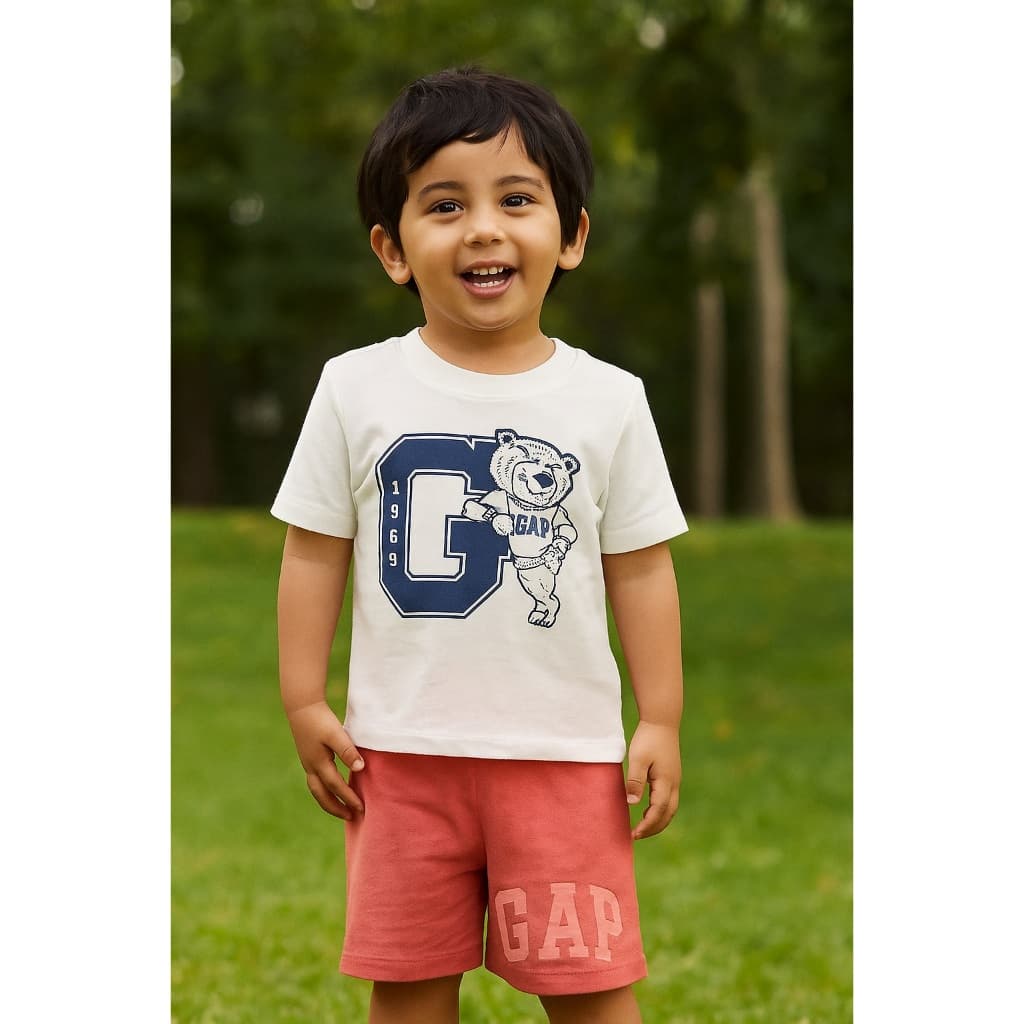 Camiseta infantil menino Urso Gap original