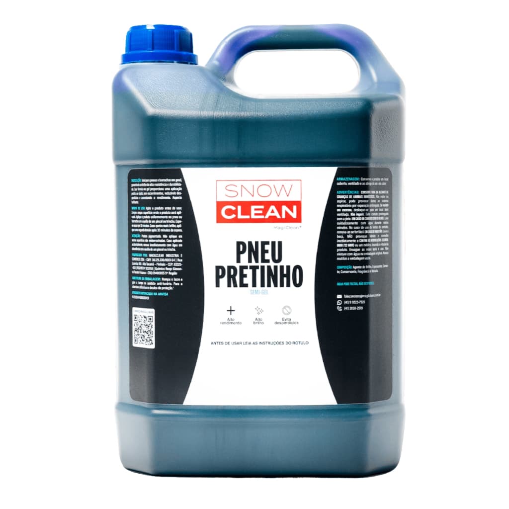 Pneu Pretinho Semi Gel Snowclean 5L Magil Clean Brilho e Toque Seco